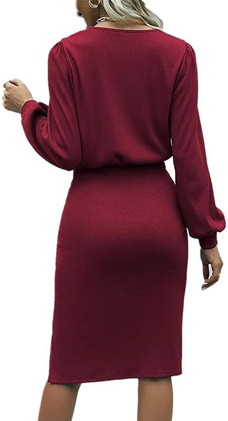 woobles Dress, womens high waist comfortable dress, solid color, breathable lantern sleeve for the night XL - Image 1